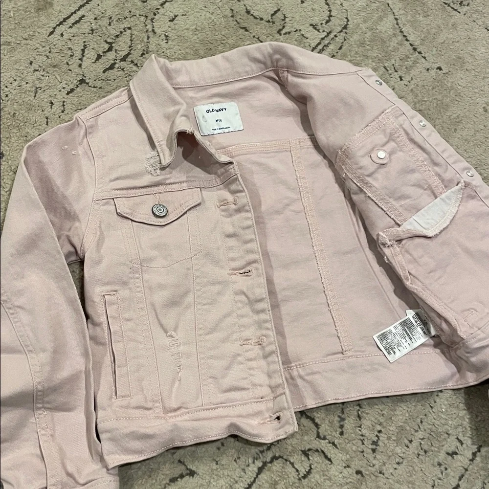 Old Navy Light Pink Girls' Denim Jacket - Button Front